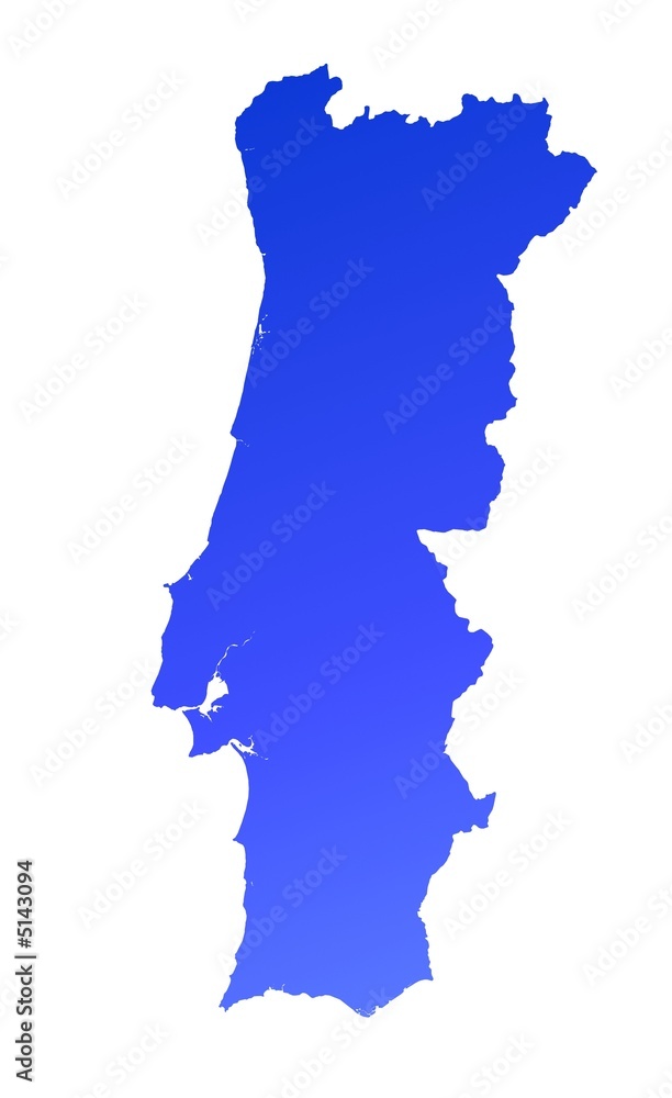 blue gradient Portugal map