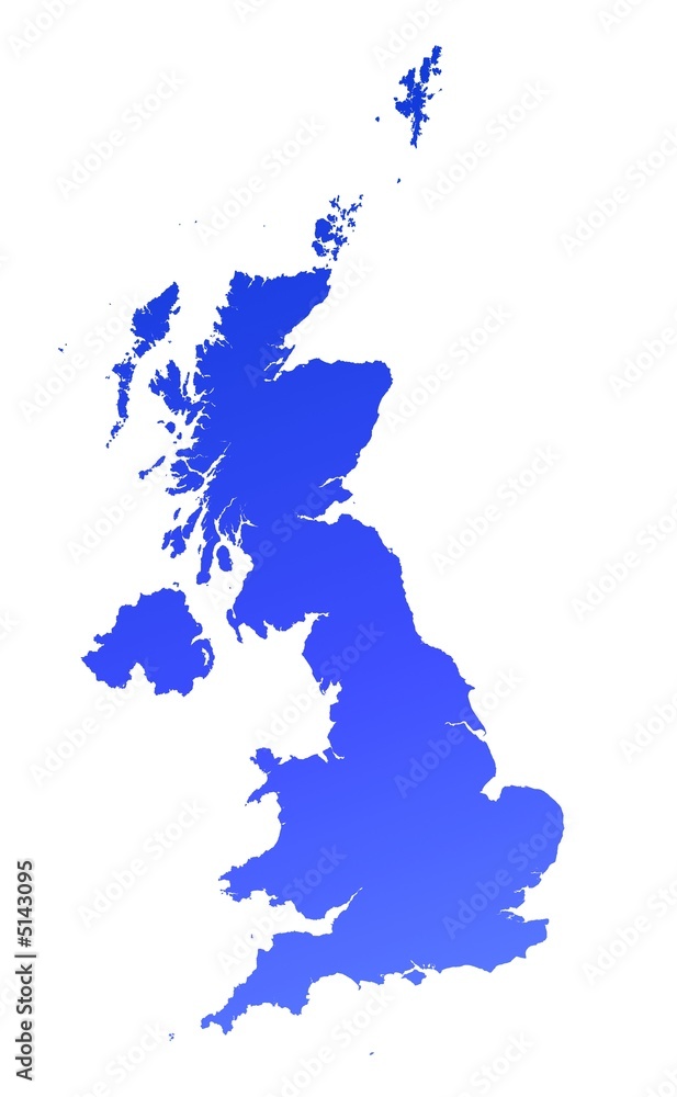 blue gradient United Kingdom map