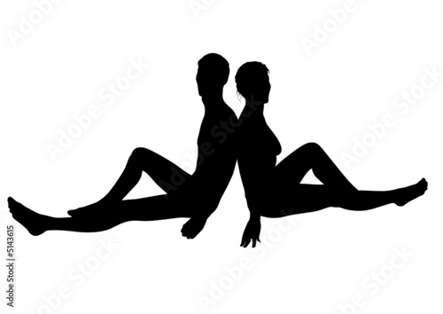 vector couple on beach