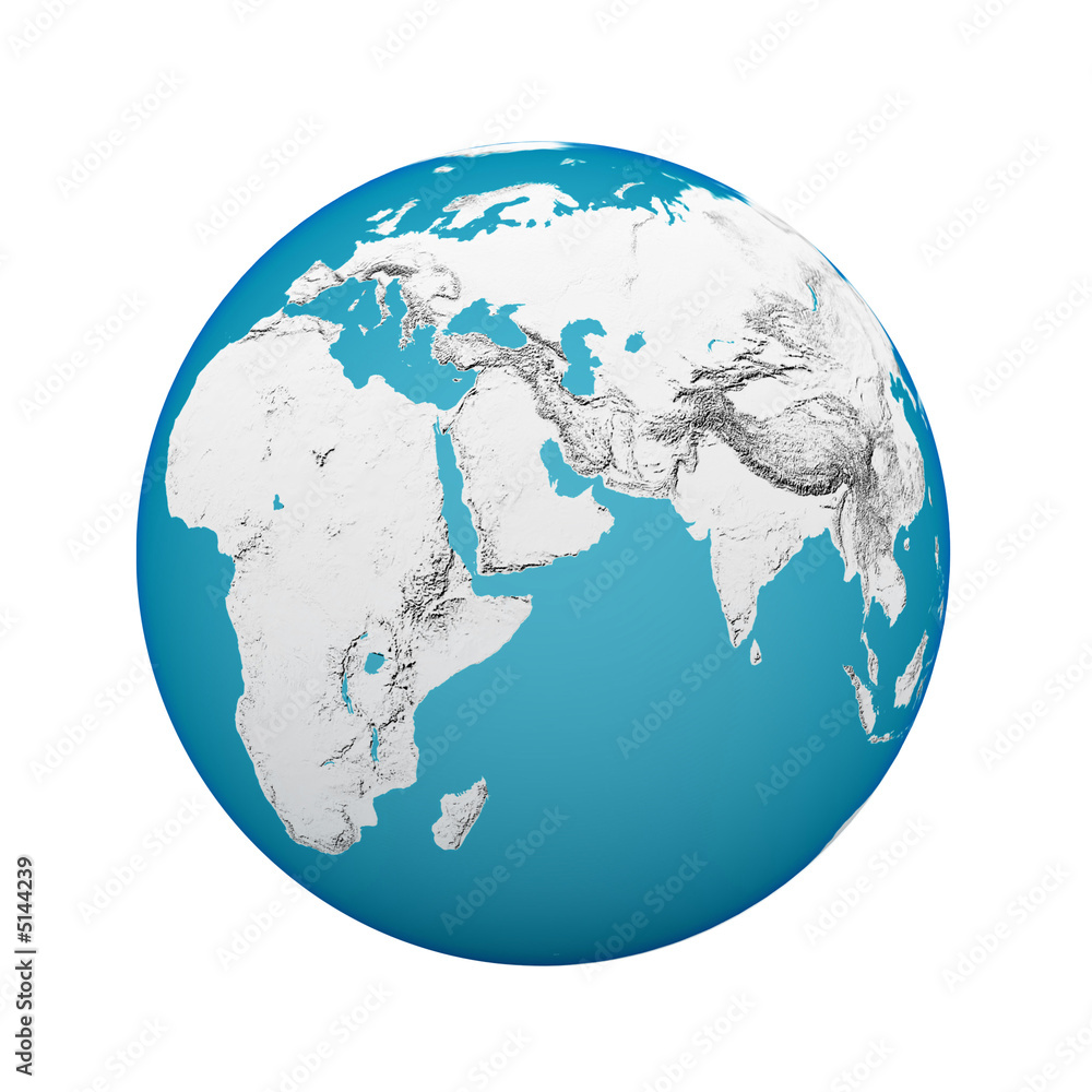 globe on white A