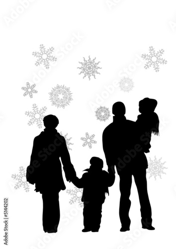vector family of four winter