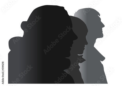 vector three people