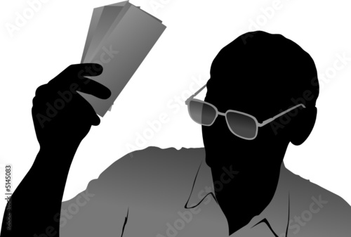 vector senior with money