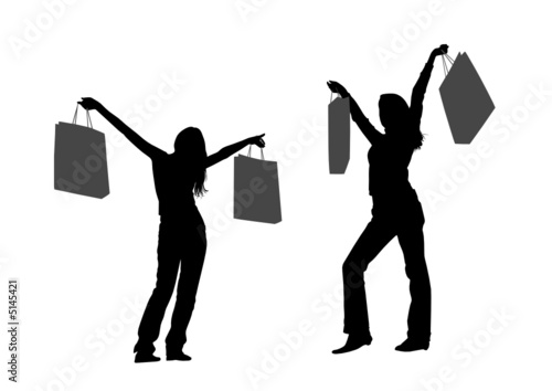 girls with bags vector