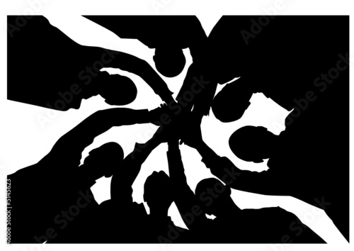 friends circle with hands vector