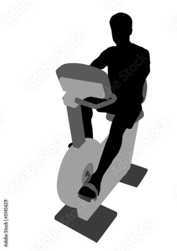 man on bicycle mashine vector