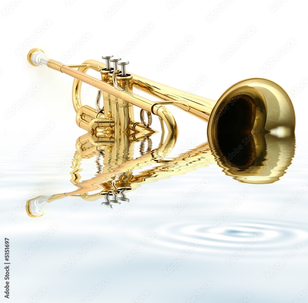 Naklejka premium gold trumpet