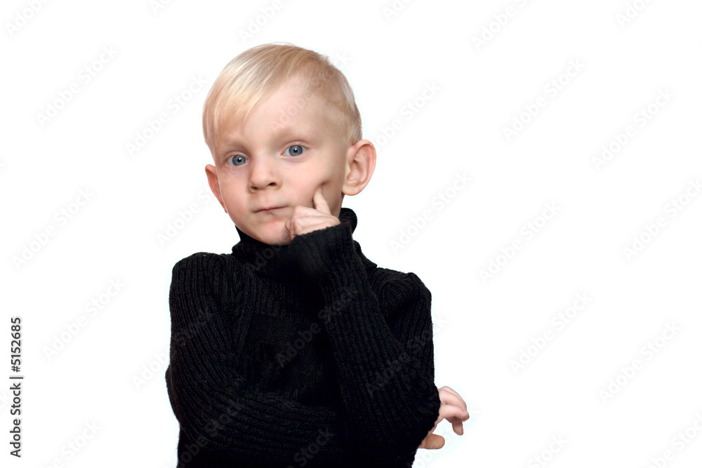 Boy with serious look