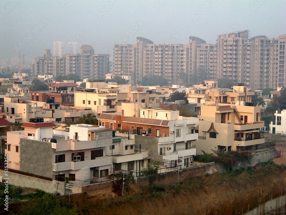 View over suburban Delhi