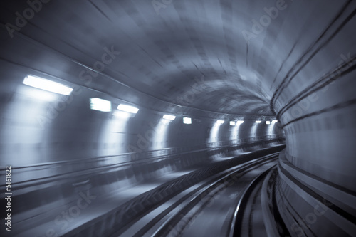 Canvas Print Metro tunnel, blurred motion