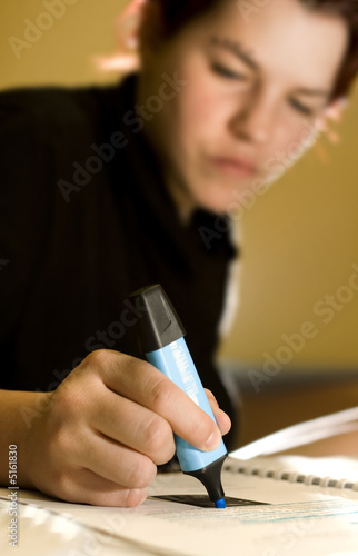 Student girl studying