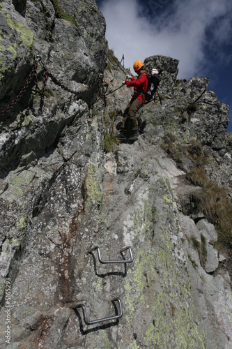 Chain on a rock, Eagle's path (Orla Perc), Tatra mountains