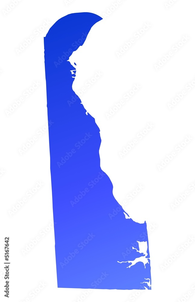 blue gradient Delaware map, USA