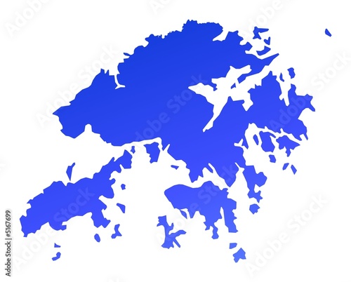 blue gradient Hong Kong map