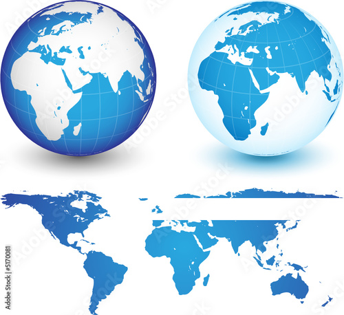 Planète terre vectorielle, facilement modifiable
