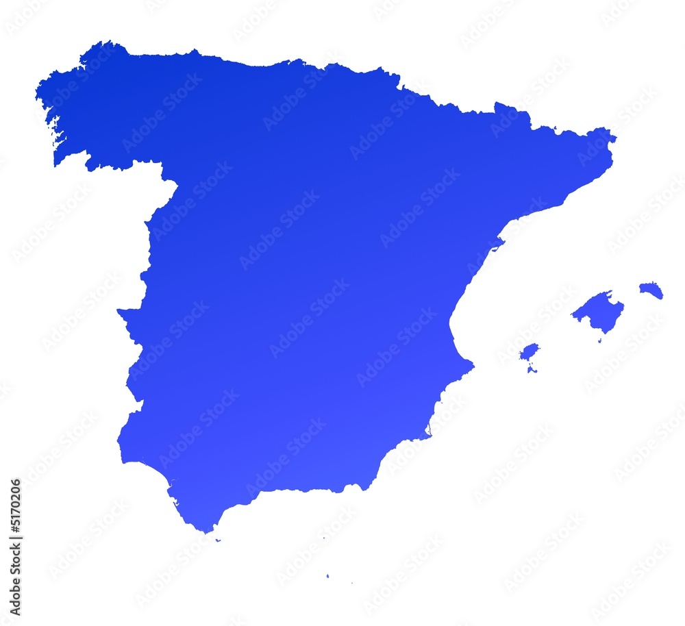 Obraz premium blue gradient Spain map