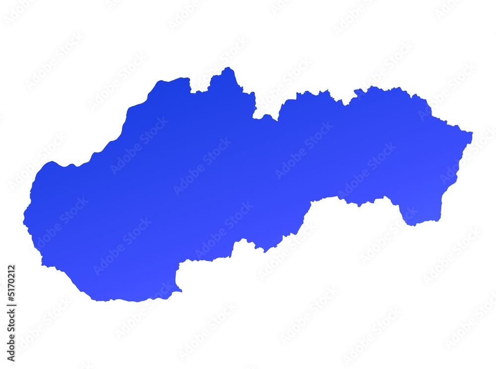 blue gradient Slovakia map