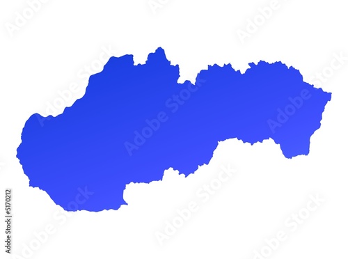 blue gradient Slovakia map