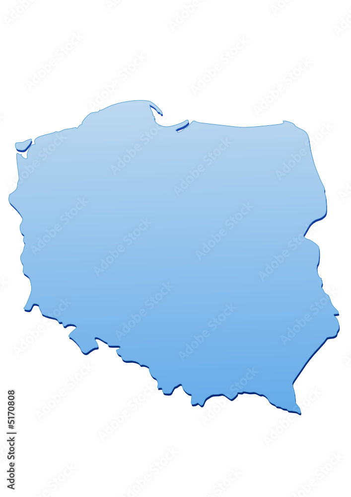 Carte de la Pologne bleu Carte de la Pologne bleu