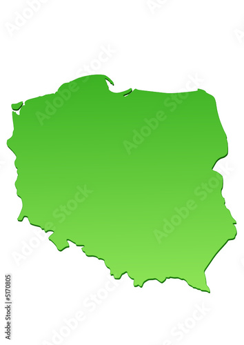 Carte de la Pologne verte
