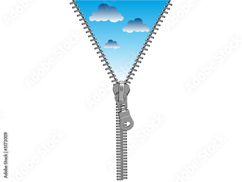 Vector zipper conceptual illustration. Space for your ideas