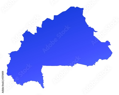 blue gradient map of Burkina Faso