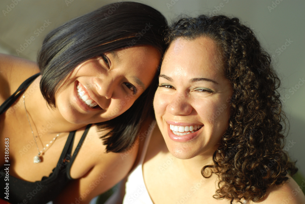 Best friends giggling Best friends giggling