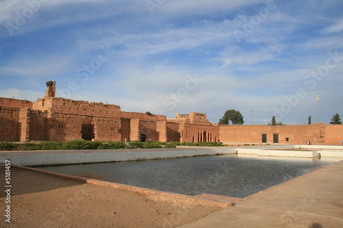 intérieur du palais El Badi à Marrakech au Maroc