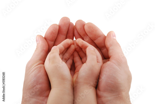 Adult's handful supports kid's handful