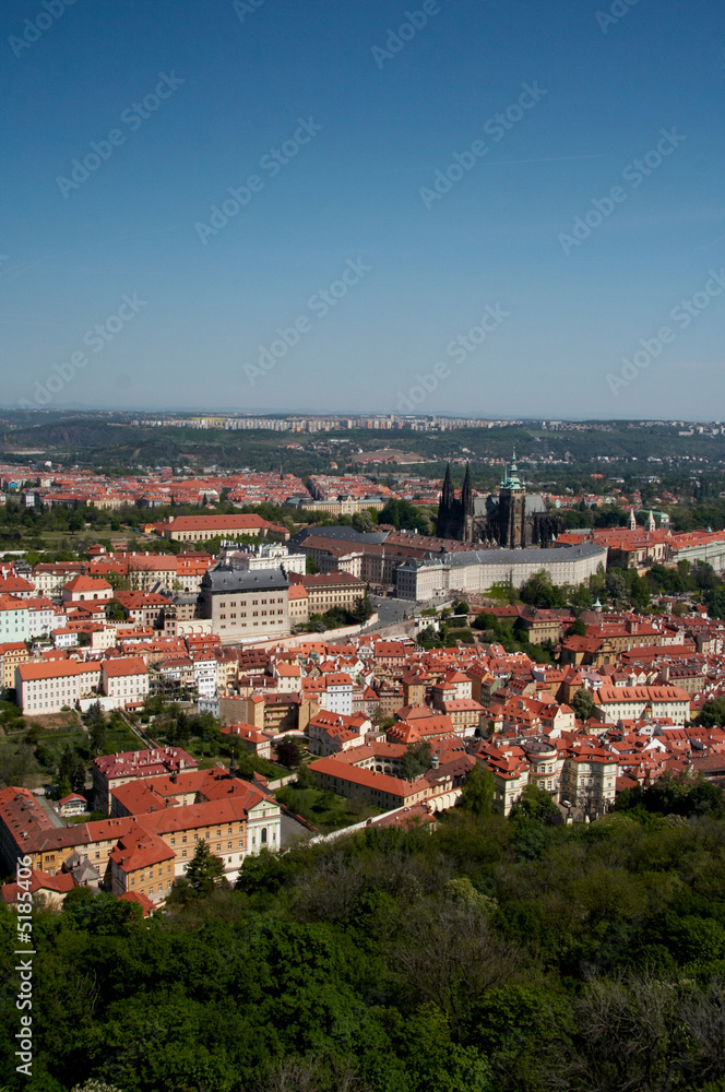 Saint Vitus's Cathedral, Prague Castle and old town view