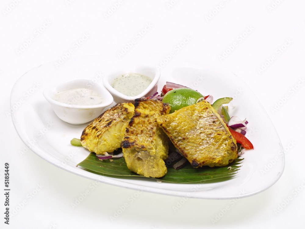 indischer tandoori red snapper filet