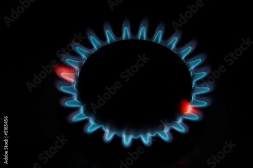 Photos Gas flame on the kitchen gas-stove