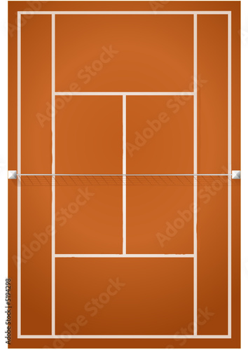 Terrain de tennis sur terre battue