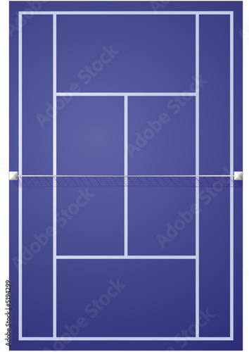 Terrain de tennis sur synthétique