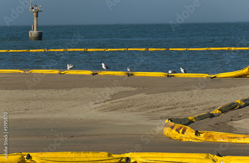 Oil spill at  beach