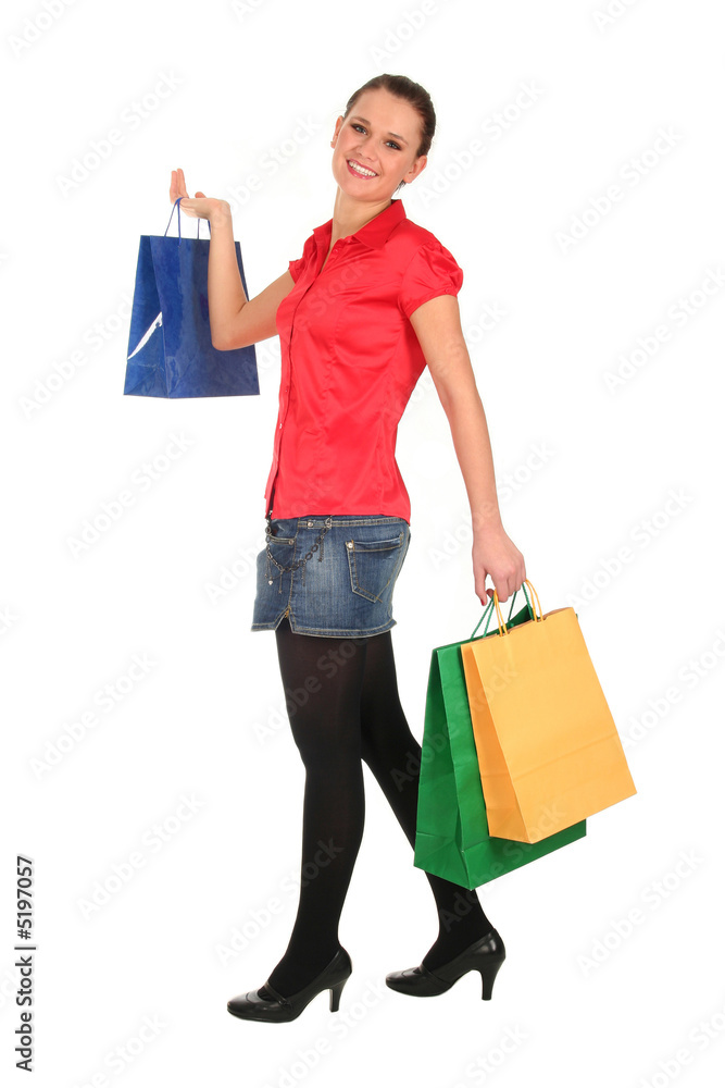 Happy woman with shopping bags Happy woman with shopping bags