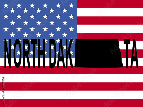 North Dakota text with map