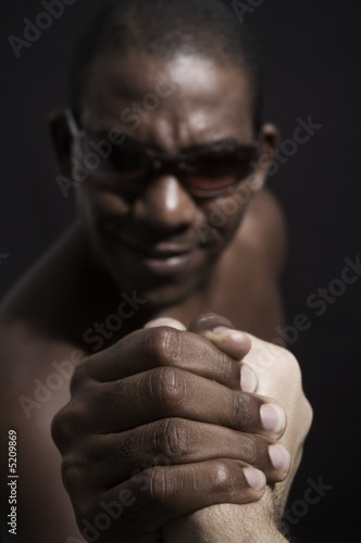 The challenge - afroamerican man with sunglasses 