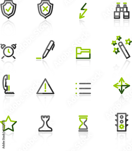 Green-gray contour admin icons