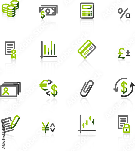 green-gray finance icons