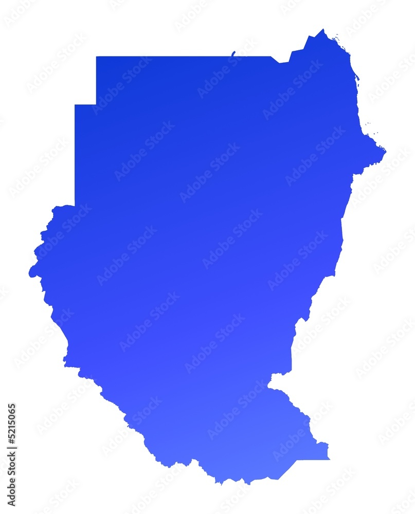 blue gradient map of Sudan