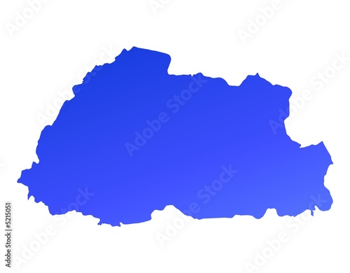 blue gradient map of Bhutan