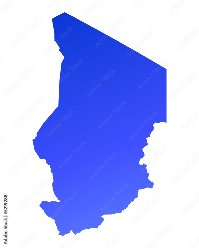 blue gradient map of Chad