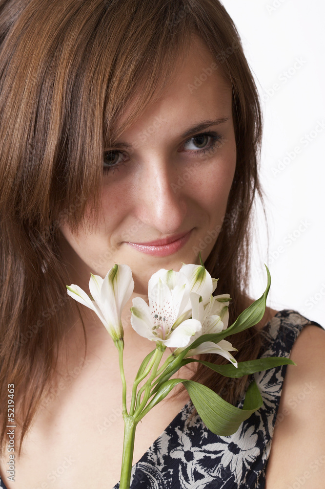 portrait with a flower