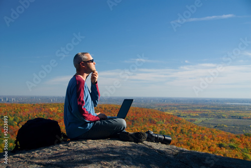 On the laptop