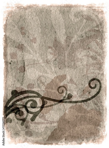 Grunge background with floral elements