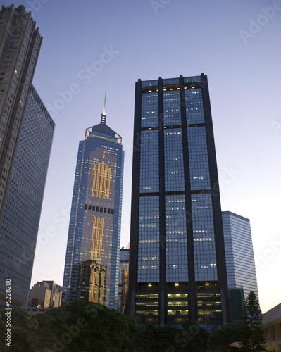 Hong Kong office buildings Evening