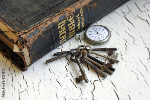 Antique Bible and Keys