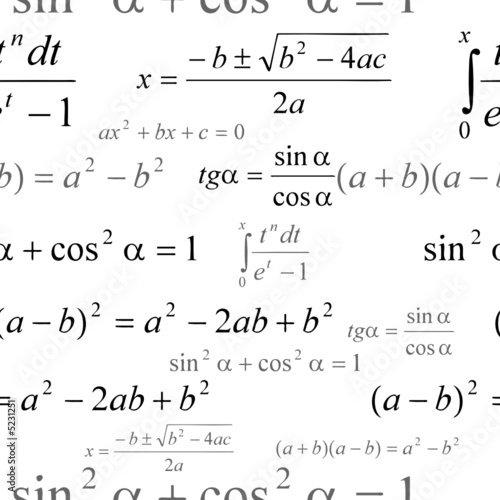 Seamlessly vector wallpaper mathematics on white