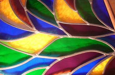Leinwandbilder Buntglas Kunstvolles Bleiglasfenster mit Ornamenten  © Irina MANSIEUX